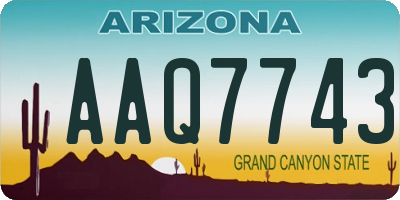 AZ license plate AAQ7743