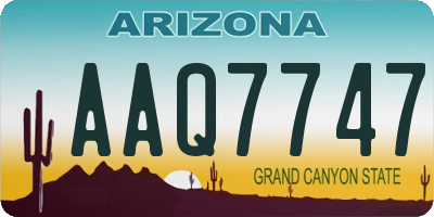 AZ license plate AAQ7747