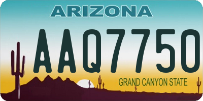 AZ license plate AAQ7750