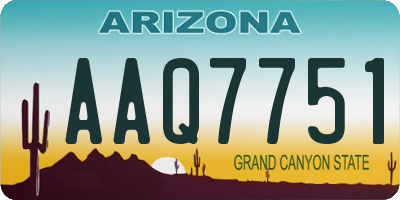 AZ license plate AAQ7751