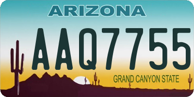 AZ license plate AAQ7755