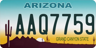 AZ license plate AAQ7759