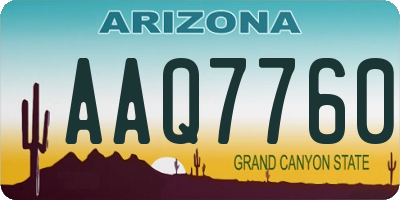 AZ license plate AAQ7760