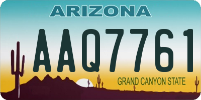 AZ license plate AAQ7761