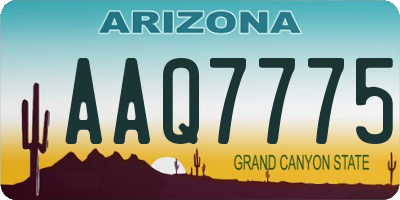 AZ license plate AAQ7775