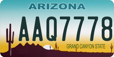 AZ license plate AAQ7778