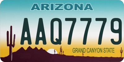 AZ license plate AAQ7779