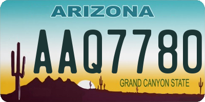 AZ license plate AAQ7780