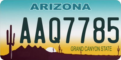 AZ license plate AAQ7785