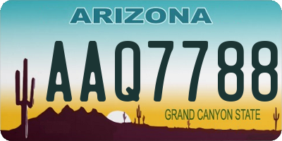 AZ license plate AAQ7788