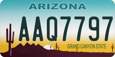 AZ license plate AAQ7797