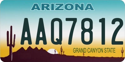 AZ license plate AAQ7812