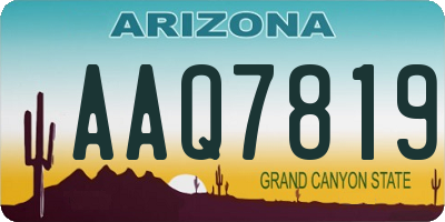 AZ license plate AAQ7819