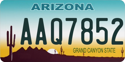 AZ license plate AAQ7852