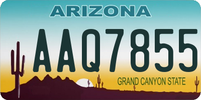 AZ license plate AAQ7855