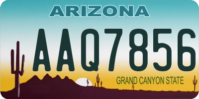 AZ license plate AAQ7856