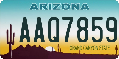 AZ license plate AAQ7859