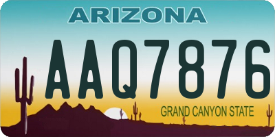 AZ license plate AAQ7876