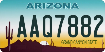 AZ license plate AAQ7882