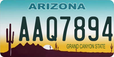 AZ license plate AAQ7894