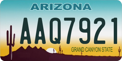 AZ license plate AAQ7921