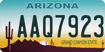 AZ license plate AAQ7923