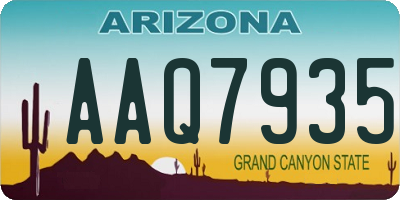 AZ license plate AAQ7935