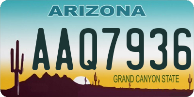 AZ license plate AAQ7936
