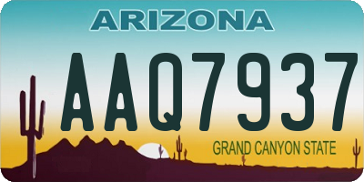 AZ license plate AAQ7937