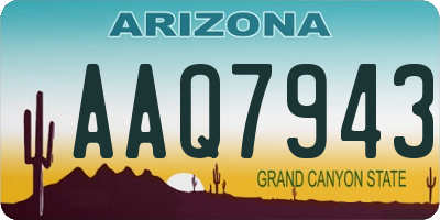 AZ license plate AAQ7943