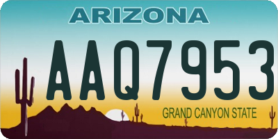 AZ license plate AAQ7953