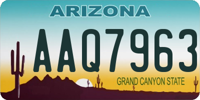 AZ license plate AAQ7963
