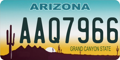 AZ license plate AAQ7966