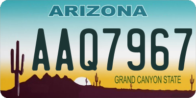 AZ license plate AAQ7967