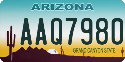 AZ license plate AAQ7980