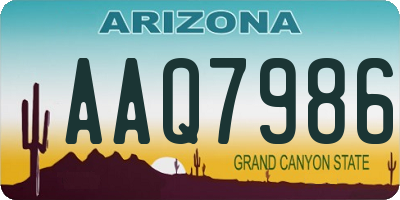 AZ license plate AAQ7986