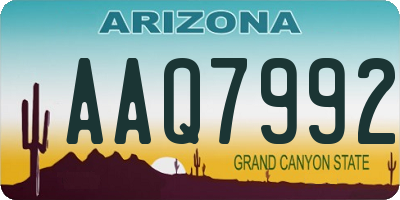 AZ license plate AAQ7992