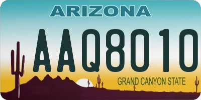 AZ license plate AAQ8010