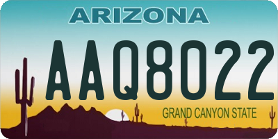 AZ license plate AAQ8022