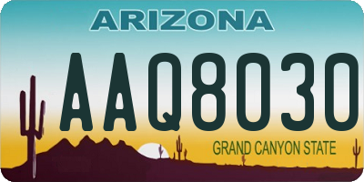 AZ license plate AAQ8030
