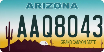 AZ license plate AAQ8043