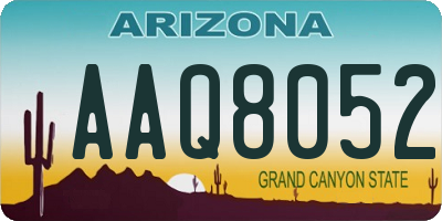 AZ license plate AAQ8052