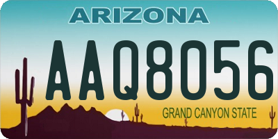 AZ license plate AAQ8056