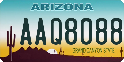 AZ license plate AAQ8088