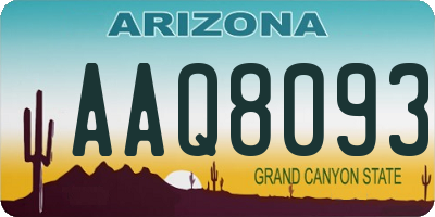AZ license plate AAQ8093