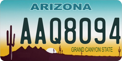 AZ license plate AAQ8094