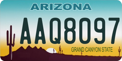 AZ license plate AAQ8097