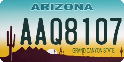 AZ license plate AAQ8107