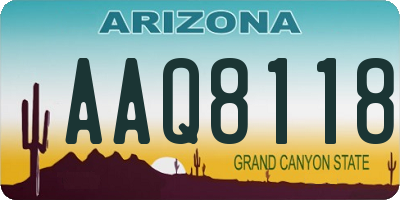 AZ license plate AAQ8118