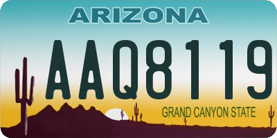 AZ license plate AAQ8119